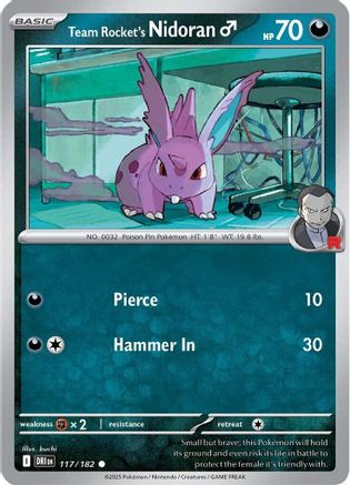Team Rocket's Nidoran M (117) Reverse Holofoil [SV: Destined Rivals] Pokemon Single Pokémon