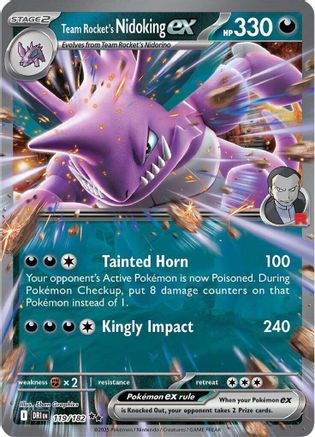 Team Rocket's Nidoking ex - 119/182 Holofoil [SV: Destined Rivals] Pokemon Single Pokémon