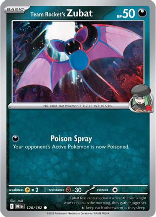 Team Rocket's Zubat 120/182 Reverse Holofoil [SV: Destined Rivals] Pokemon Single Pokémon