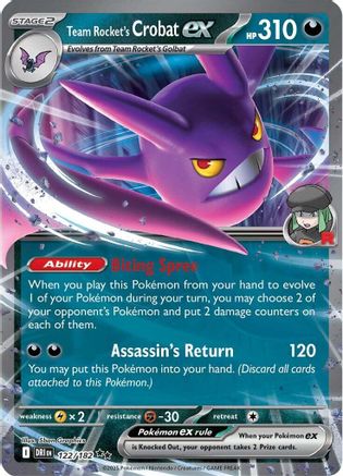 Team Rocket's Crobat ex - 122/182 Holofoil [SV: Destined Rivals] Pokemon Single Pokémon