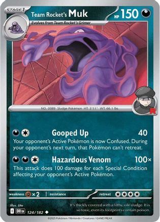 Team Rocket's Muk 124/182 Reverse Holofoil [SV: Destined Rivals] Pokemon Single Pokémon