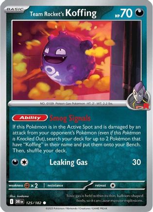 Team Rocket's Koffing (125) [SV: Destined Rivals] Pokemon Single Pokémon