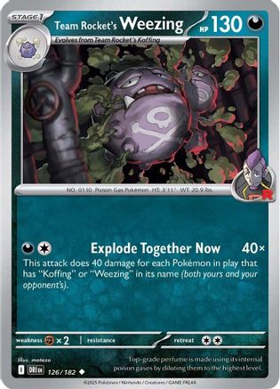 Team Rocket's Weezing - 126/182 Reverse Holofoil [SV: Destined Rivals] Pokemon Single Pokémon