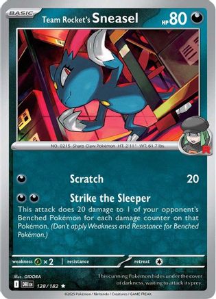 Team Rocket's Sneasel 128/182 Reverse Holofoil [SV: Destined Rivals] Pokemon Single Pokémon