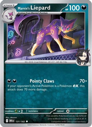 Marnie's Liepard 131/182 Reverse Holofoil [SV: Destined Rivals] Pokemon Single Pokémon
