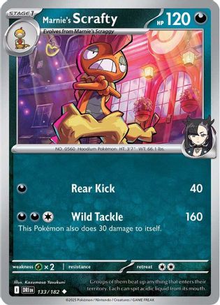 Marnie's Scrafty (133) Reverse Holofoil [SV: Destined Rivals] Pokemon Single Pokémon