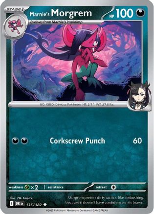 Marnie's Morgrem (135) Reverse Holofoil [SV: Destined Rivals] Pokemon Single Pokémon