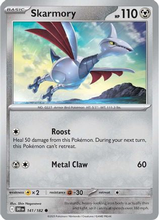 Skarmory (141) - [SV: Destined Rivals] Reverse Holofoil Pokemon Single Pokémon