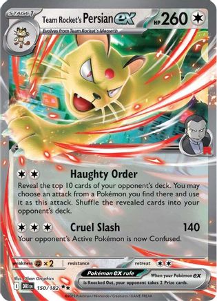 Team Rocket's Persian ex - 150/182 Holofoil [SV: Destined Rivals] Pokemon Single Pokémon