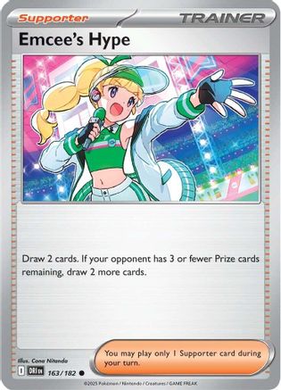 Emcee's Hype - 163/182 (163) - [SV: Destined Rivals] Reverse Holofoil Pokemon Single Pokémon