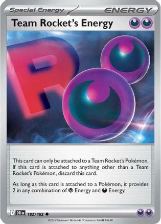 Team Rocket's Energy (182) - [SV: Destined Rivals] Reverse Holofoil Pokemon Single Pokémon