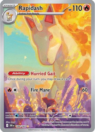 Rapidash - 189/182 (189) - [SV: Destined Rivals] Holofoil Pokemon Single Pokémon