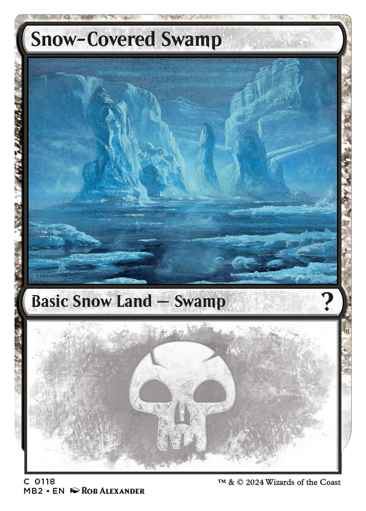 Snow-Covered Swamp (White Border) (MB2-118) [Mystery Booster] Mystery Booster 2 MTG Single Wizards of the Coast