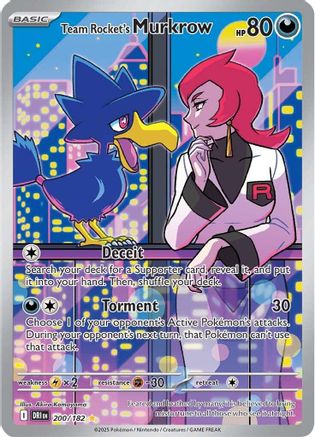 Team Rocket's Murkrow - 200/182 (200) - [SV: Destined Rivals] Holofoil Pokemon Single Pokémon