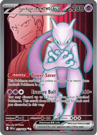 Team Rocket's Mewtwo ex - 213/182 (213) - [SV: Destined Rivals] Holofoil Pokemon Single Pokémon
