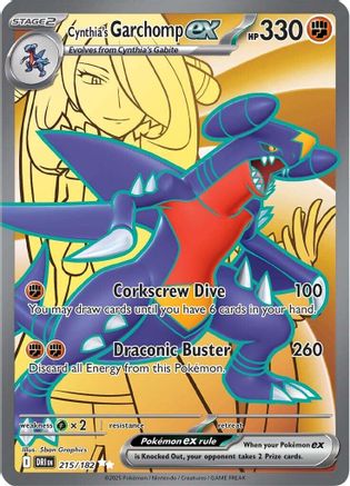 Cynthia's Garchomp ex - 215/182 (215) - [SV: Destined Rivals] Holofoil Pokemon Single Pokémon