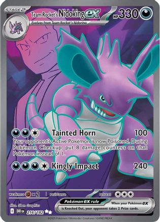 Team Rocket's Nidoking ex - 216/182 Holofoil [SV: Destined Rivals] Pokemon Single Pokémon