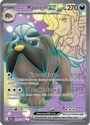 Arven's Mabosstiff ex - 218/182 Holofoil [SV: Destined Rivals] Pokemon Single Pokémon