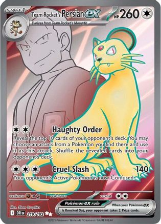 Team Rocket's Persian ex - 219/182 (219) - [SV: Destined Rivals] Holofoil Pokemon Single Pokémon