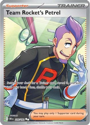 Team Rocket's Petrel - 226/182 Holofoil [SV: Destined Rivals] Pokemon Single Pokémon