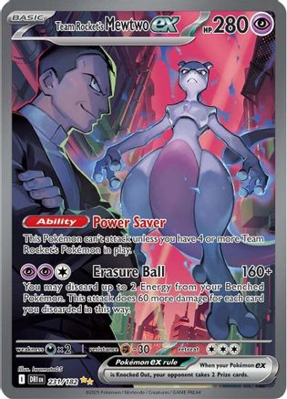 Team Rocket's Mewtwo ex - 231/182 Holofoil [SV: Destined Rivals] Pokemon Single Pokémon