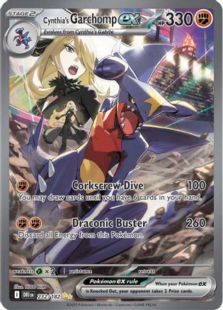 Cynthia's Garchomp ex - 232/182 Holofoil [SV: Destined Rivals] Pokemon Single Pokémon