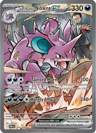 Team Rocket's Nidoking ex - 233/182 Holofoil [SV: Destined Rivals] Pokemon Single Pokémon