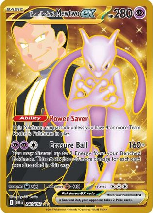 Team Rocket's Mewtwo ex - 240/182 (240) - [SV: Destined Rivals] Holofoil Pokemon Single Pokémon