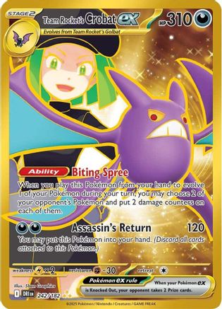 Team Rocket's Crobat ex - 242/182 Holofoil [SV: Destined Rivals] Pokemon Single Pokémon