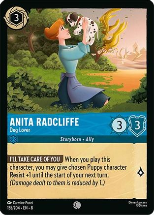 Anita Radcliffe - Dog Lover (155/204) [Reign of Jafar] Lorcana Single Disney