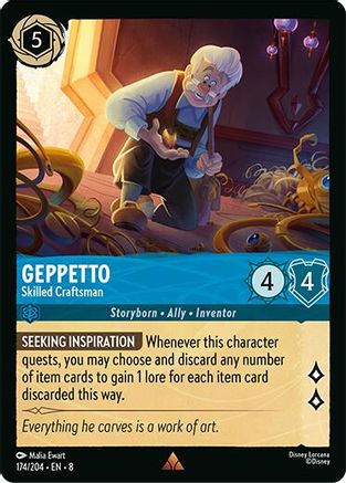 Geppetto – Skilled Craftsman (174/204) [Reign of Jafar] Cold Foil Lorcana Single Disney
