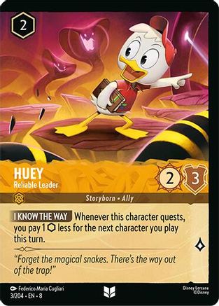Huey - Reliable Leader (Foil) (3/204) [Reign of Jafar] Cold Foil Lorcana Single Disney