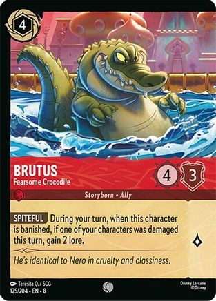 Brutus - Fearsome Crocodile (Foil) (125/204) [Reign of Jafar] Cold Foil Lorcana Single Disney
