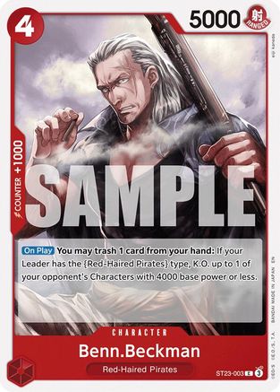 Benn.Beckman (ST23-003) [Starter Deck 23: RED Shanks] One Piece Single Bandai