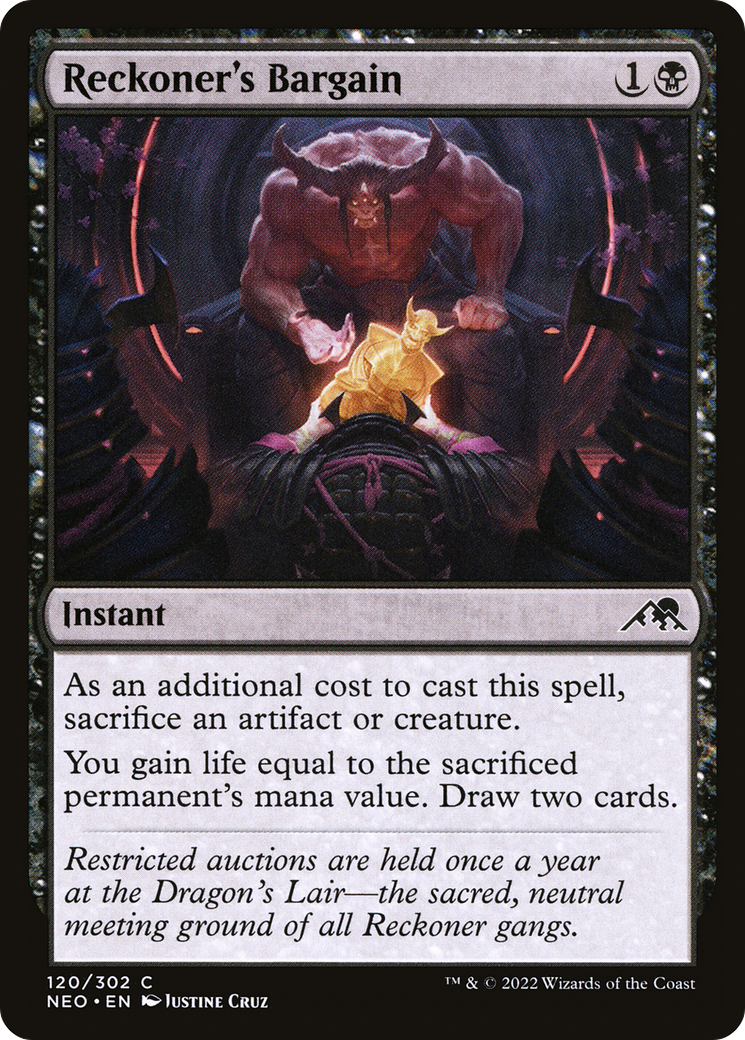 Reckoner's Bargain (NEO-120) [Kamigawa: Neon Dynasty] MTG Single Wizards of the Coast