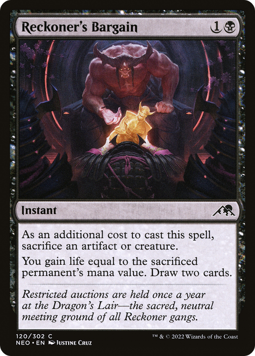 Reckoner's Bargain (NEO-120) [Kamigawa: Neon Dynasty] MTG Single Wizards of the Coast