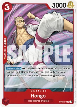Hongo (Reprint) (OP09-011) [Starter Deck 23: RED Shanks] One Piece Single Bandai