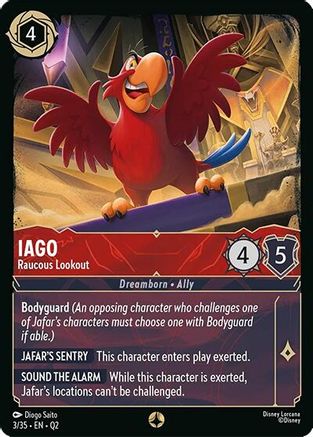 Iago - Raucous Lookout (3/35) [Illumineers Quest Palace Heist] Lorcana Single Disney