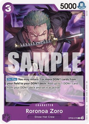 Roronoa Zoro (Reprint) (OP09-076) [Starter Deck 26: PURPLE/BLACK Monkey.D.Luffy] One Piece Single Bandai