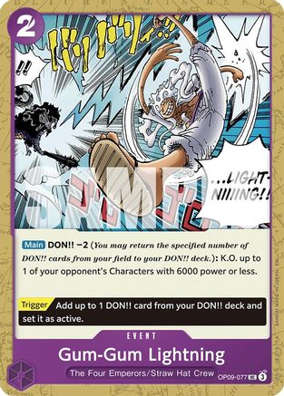 Gum-Gum Lightning (Reprint) (OP09-077) [Starter Deck 26: PURPLE/BLACK Monkey.D.Luffy] One Piece Single Bandai