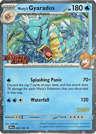 Misty's Gyarados (Prerelease) [Staff] (49) Holofoil [Misc: Cards & Products] Pokemon Single Pokémon