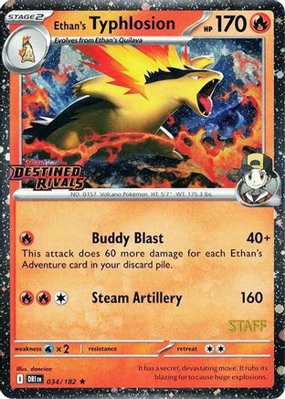 Ethan's Typhlosion (Prerelease) [Staff] (34) Holofoil [Misc: Cards & Products] Pokemon Single Pokémon