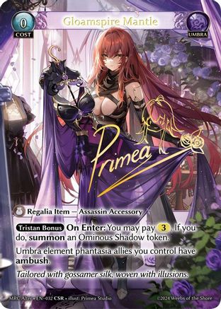 Gloamspire Mantle (32) [Mercurial Heart Alter Edition] Foil Grand Archive Single Weebs of the Shore