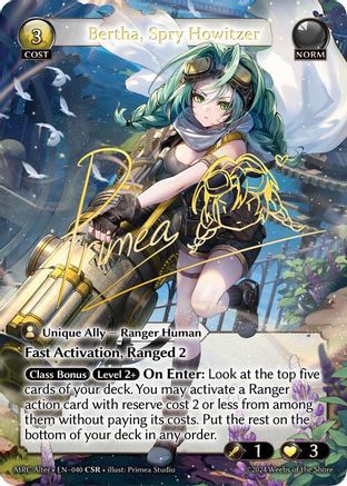 Bertha, Spry Howitzer (40) [Mercurial Heart Alter Edition] Foil Grand Archive Single Weebs of the Shore