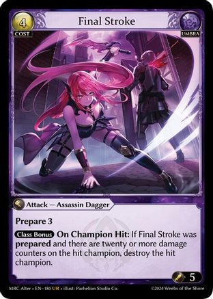Final Stroke (180) [Mercurial Heart Alter Edition] Foil Grand Archive Single Weebs of the Shore