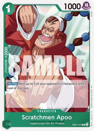 Scratchmen Apoo (Reprint) (EB01-015) [Starter Deck 24: GREEN Jewelry Bonney] One Piece Single Bandai