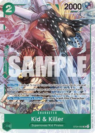 Kid & Killer (ST24-002) [Starter Deck 24: GREEN Jewelry Bonney] Foil One Piece Single Bandai