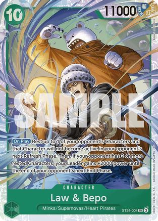 Law & Bepo (ST24-004) [Starter Deck 24: GREEN Jewelry Bonney] Foil One Piece Single Bandai