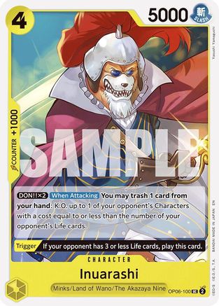 Inuarashi (Reprint) (OP06-100) [Starter Deck 28: GREEN/YELLOW Yamato] One Piece Single Bandai