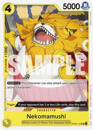 Nekomamushi (Reprint) (OP06-110) [Starter Deck 28: GREEN/YELLOW Yamato] One Piece Single Bandai